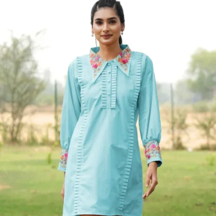 Boho Blossom – Embroidered Cotton Dress with Free-Spirit Flair