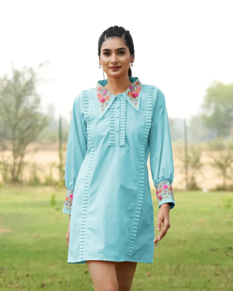 Boho Blossom – Embroidered Cotton Dress with Free-Spirit Flair