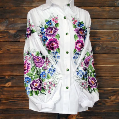 "Blossom Heirloom Embroidered Shirt – Boho Bloom Edition"