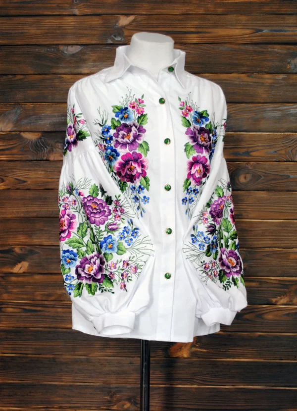 "Blossom Heirloom Embroidered Shirt – Boho Bloom Edition"