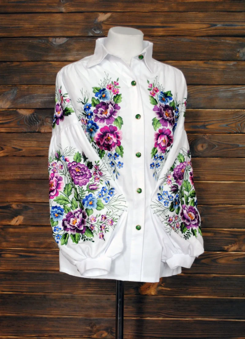 "Blossom Heirloom Embroidered Shirt – Boho Bloom Edition"